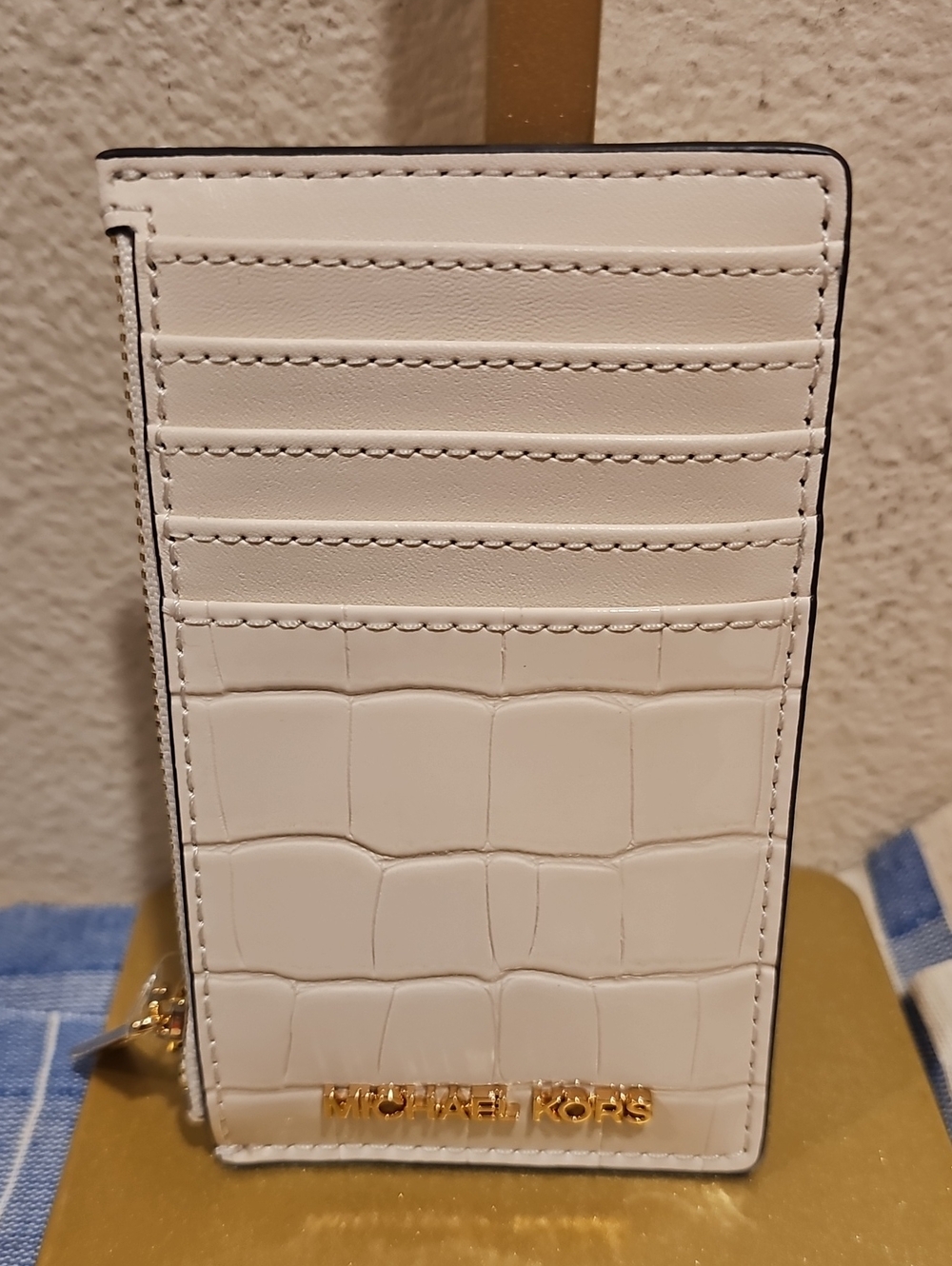 Micheal Kors Croc-embossed Jet Set Travel Meduim Top Zip MSRP $228